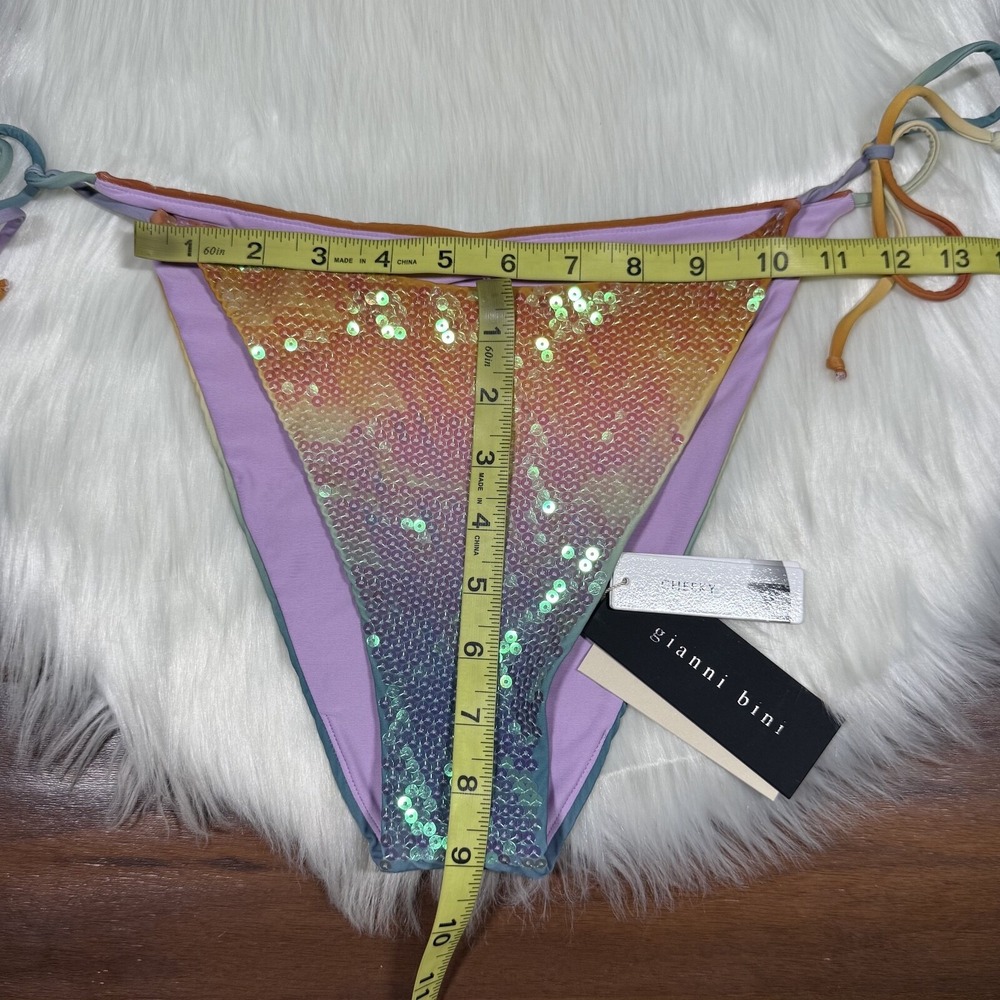 Gianni Bini x Dannijo Size Large Sequin Frankie Top Jayla Bikini Bottom Swimsuit - Picture 7 of 12